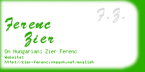 ferenc zier business card